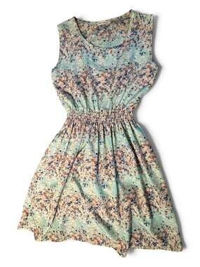 Liva Girl Medium Women Floral Smocked Waist Midi Dress – Mint Green Cottagecore